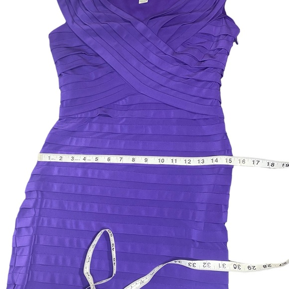 Joseph Ribkoff Purple Pleated V Neck Midi Dress Women’s 6 - Picture 8 of 13